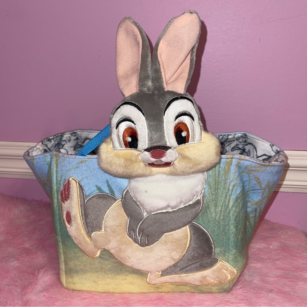 Vintage Y2K thumper Bambi Easter basket plush rabbit bunny Disney store tote bag